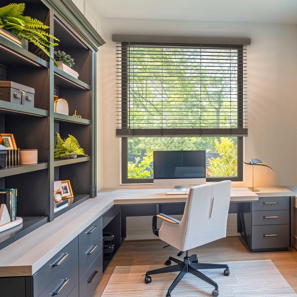 Acadia Living: Cordless Privacy Faux Wood Blinds